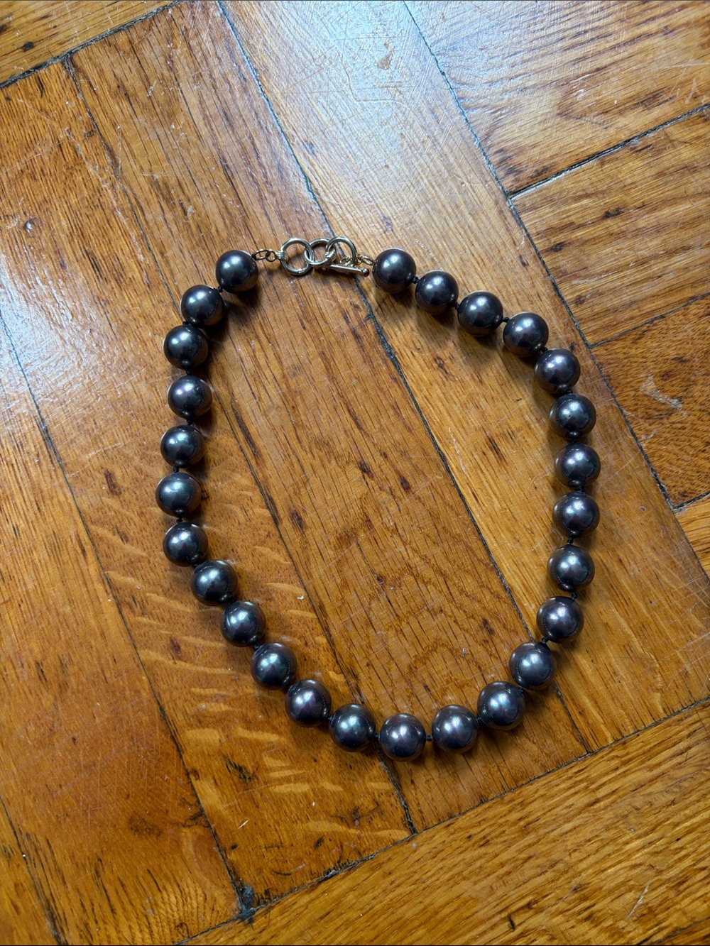 Stauer Hematite or Tahitian Peacock Pearl beaded necklace 18”- Women’s Jewelry